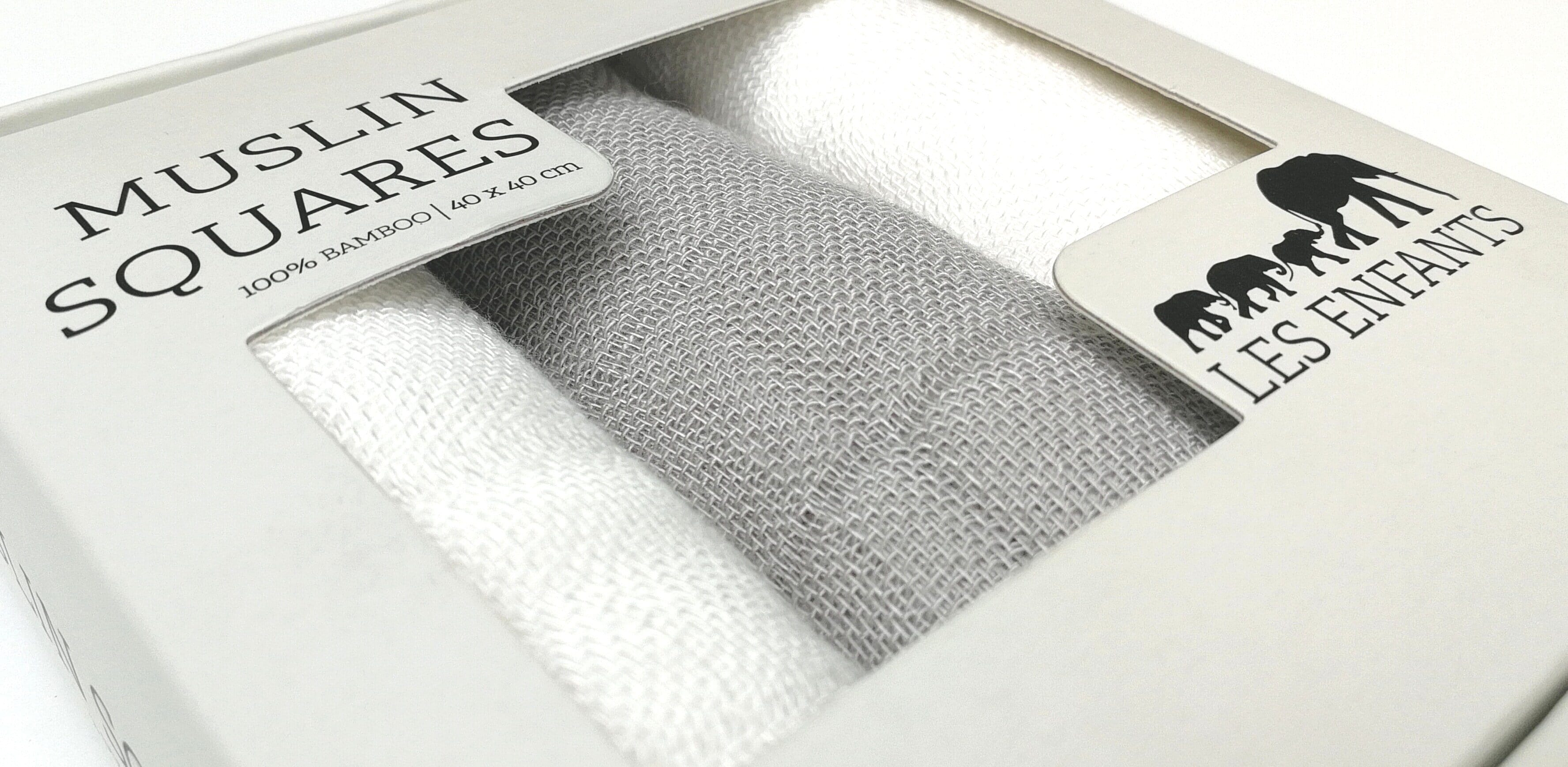 Muslin Squares Grey / White