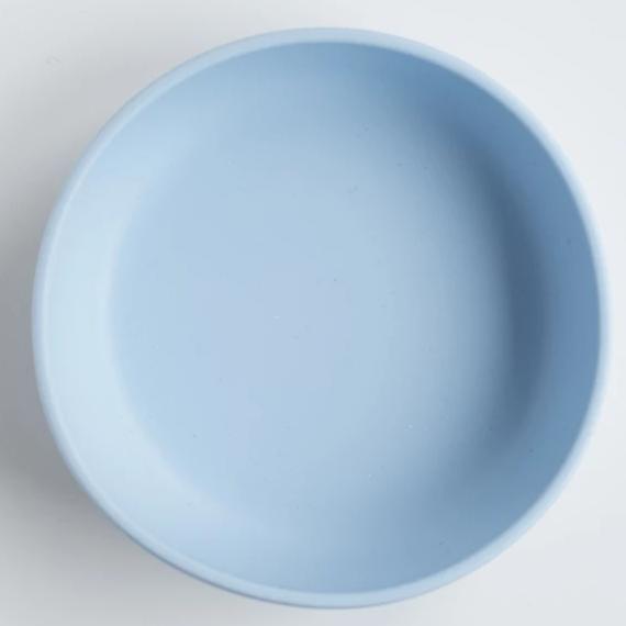 les enfants silicon bowl that sticks to flat surface eating collection blue