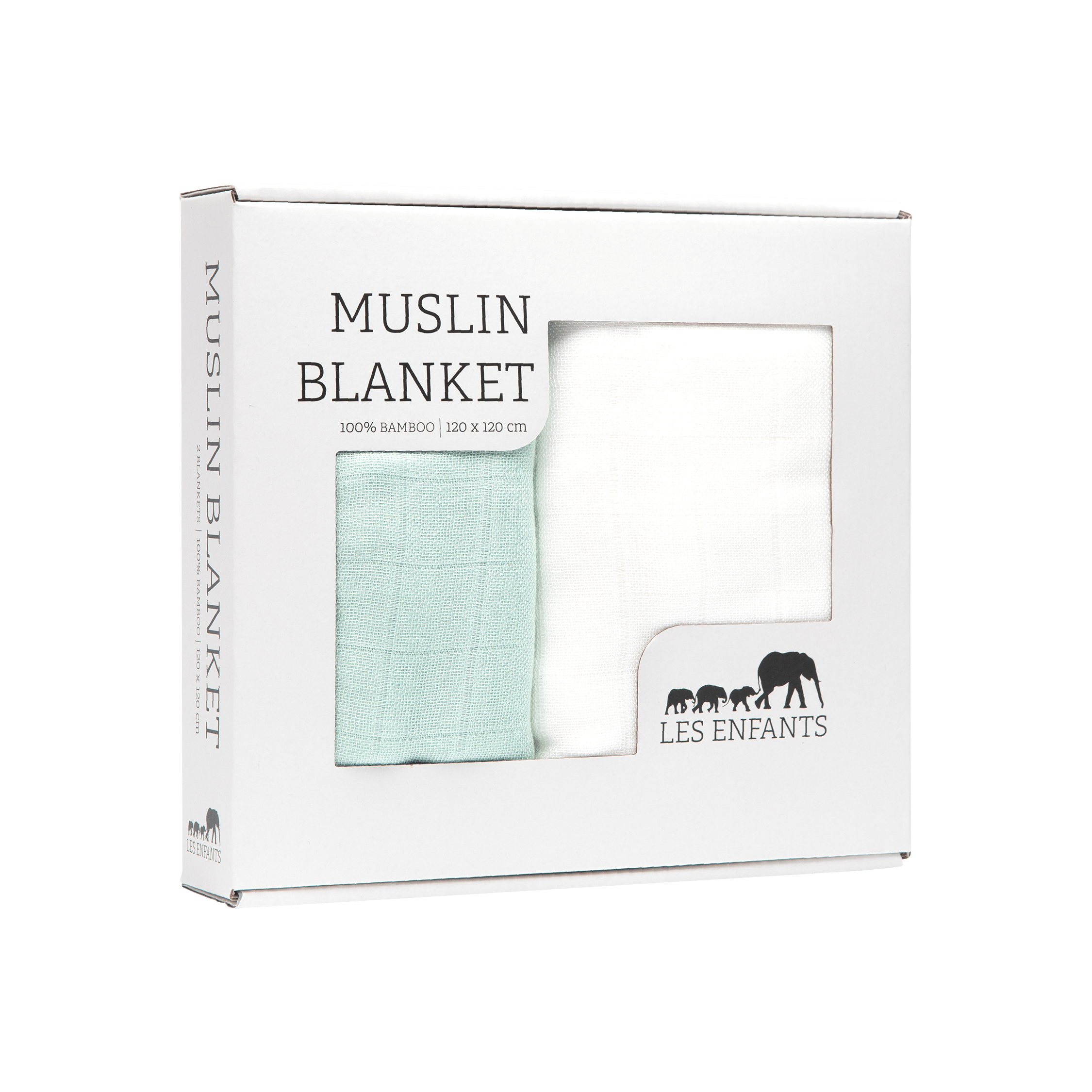 Muslin Blanket Green / White