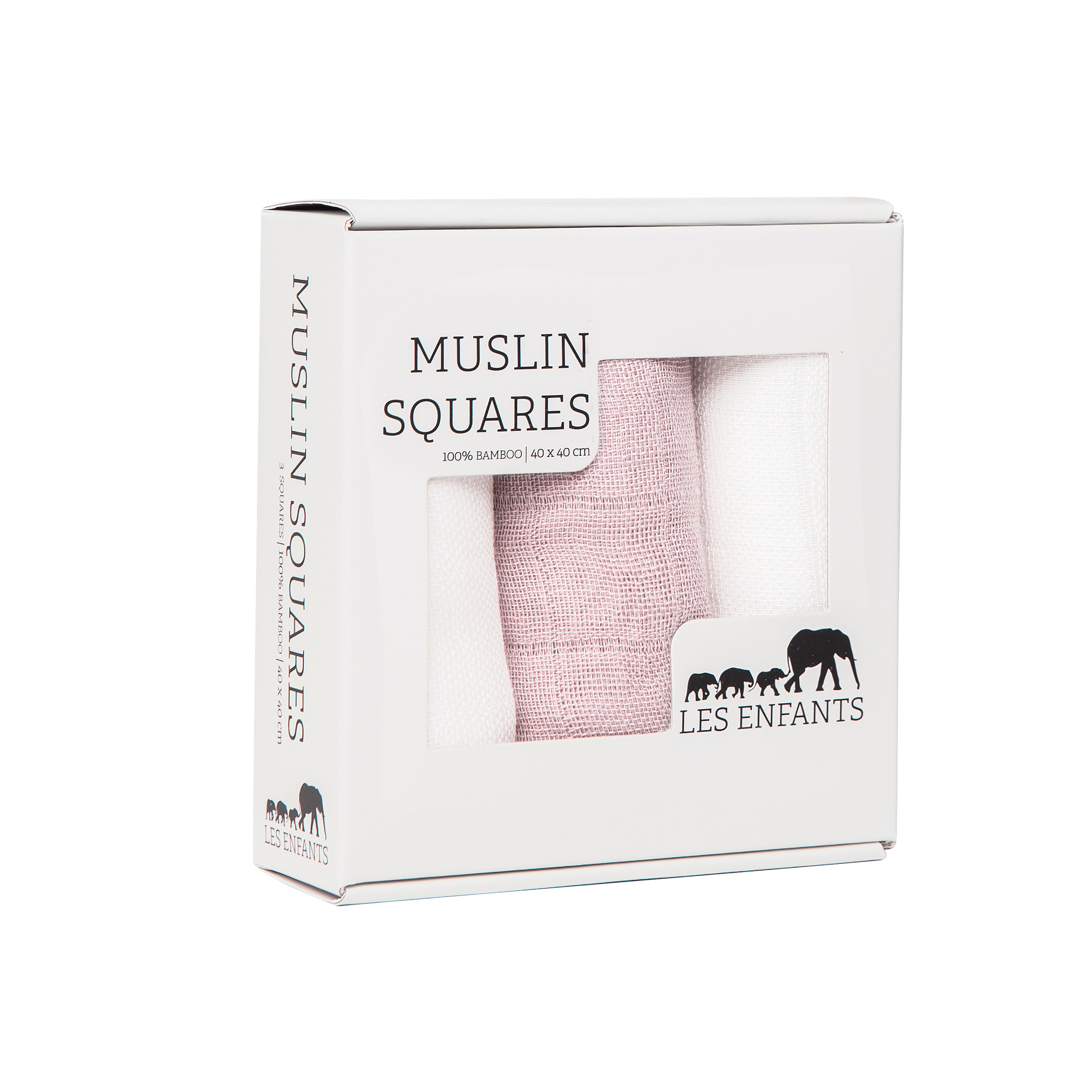 Muslin snuttefiltar rosa & vit