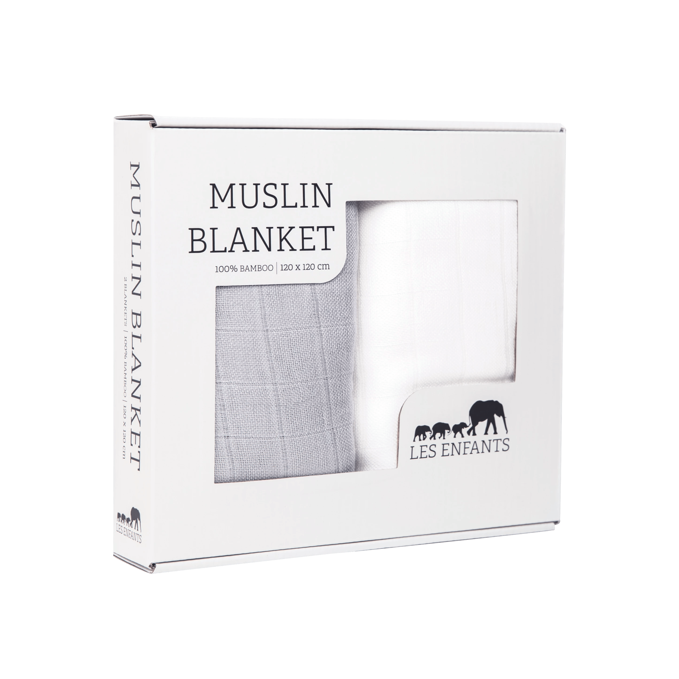 Muslin Blanket Grey / White