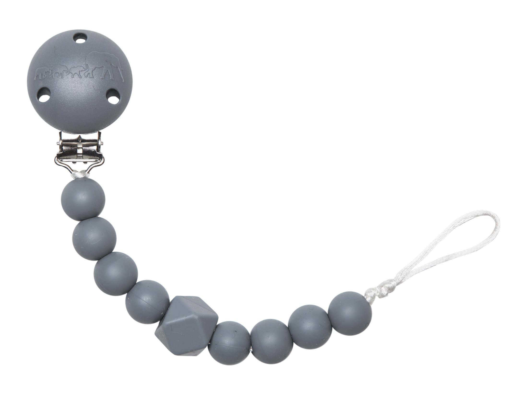 The Les Enfants Chewy Pacifier Clip grey