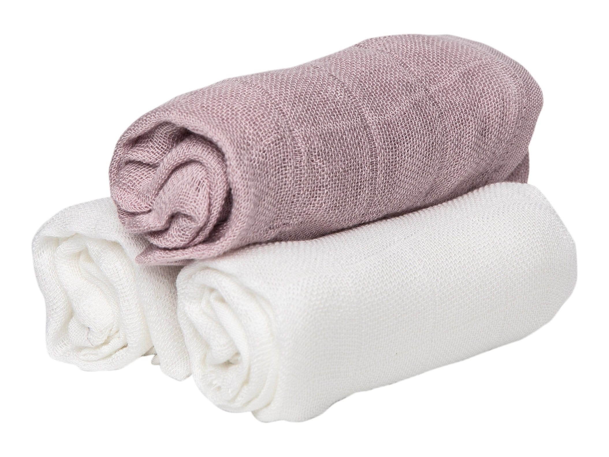 Muslin snuttefiltar rosa & vit