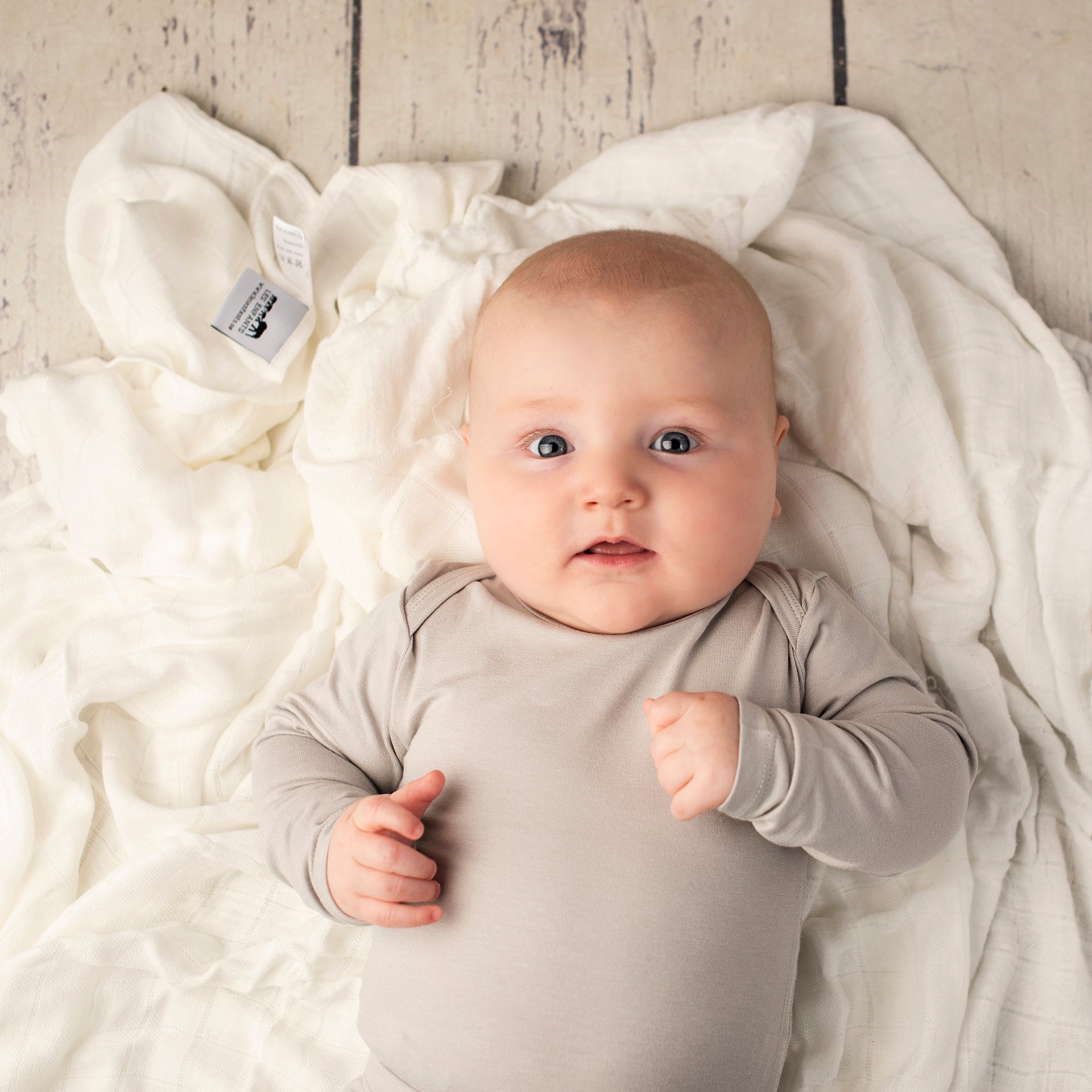 Bamboo Baby Långärmad Body - GRÅ