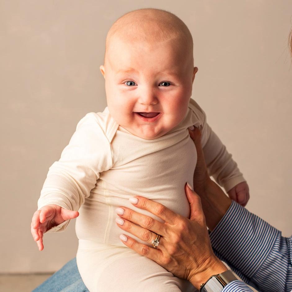 Bamboo Baby Långärmad Body - CREAM