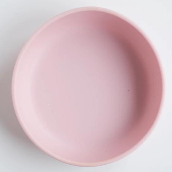 les enfants silicon bowl that sticks to surface eating collection pink aeriel view