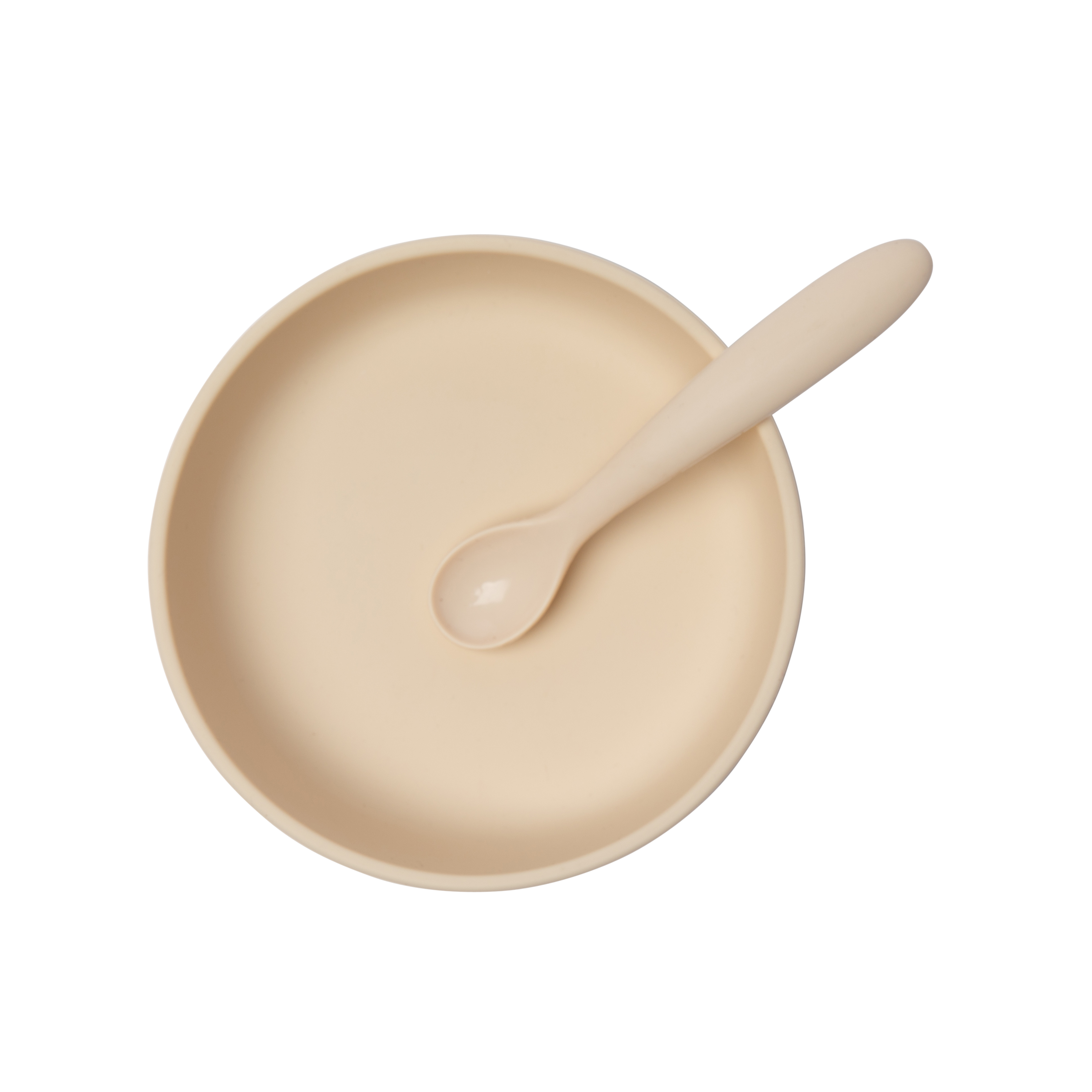 Babyteller und -schüssel aus Silikon - Sand