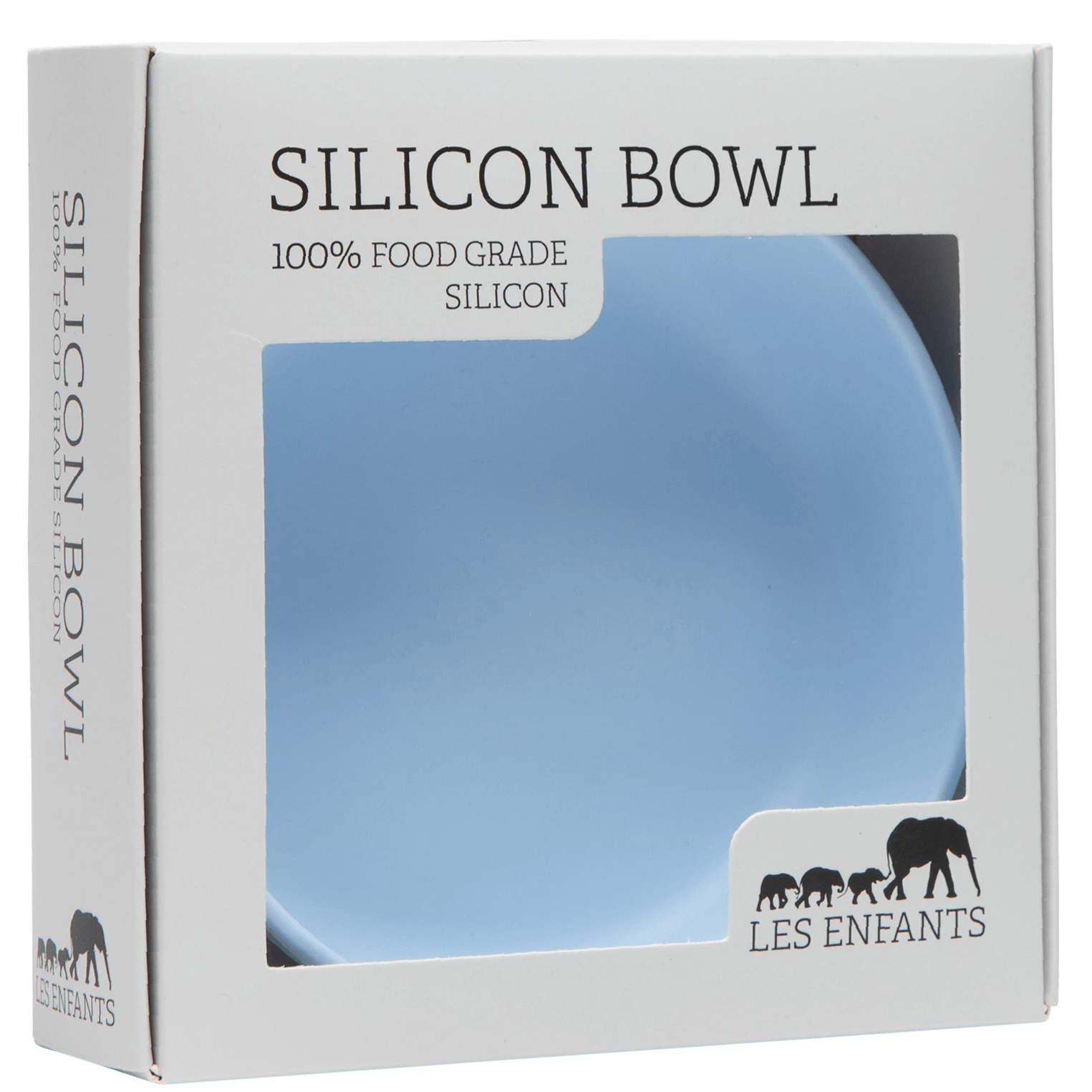 les enfants silicon bowl eating collection in presentation box blue