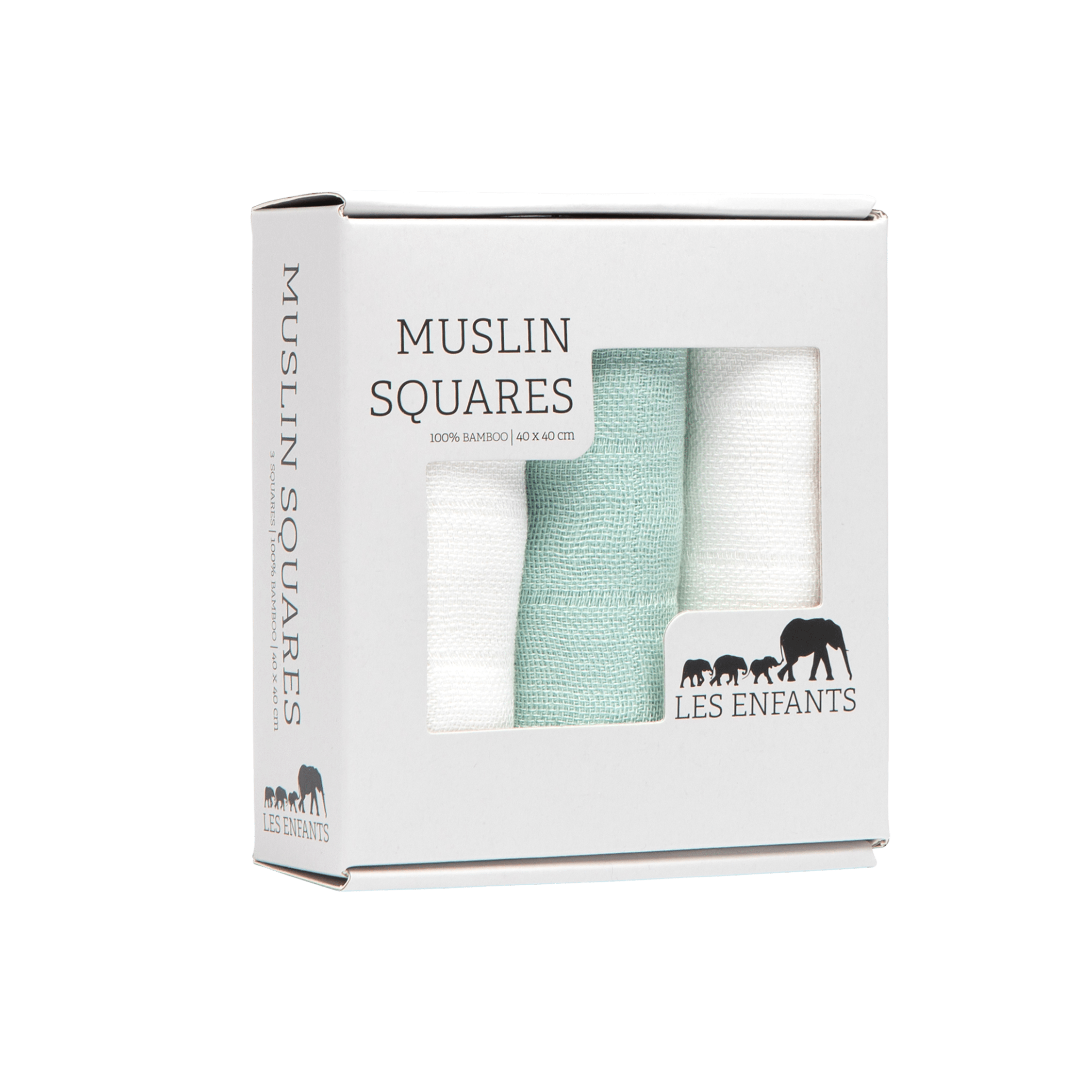 Muslin Squares Green / White