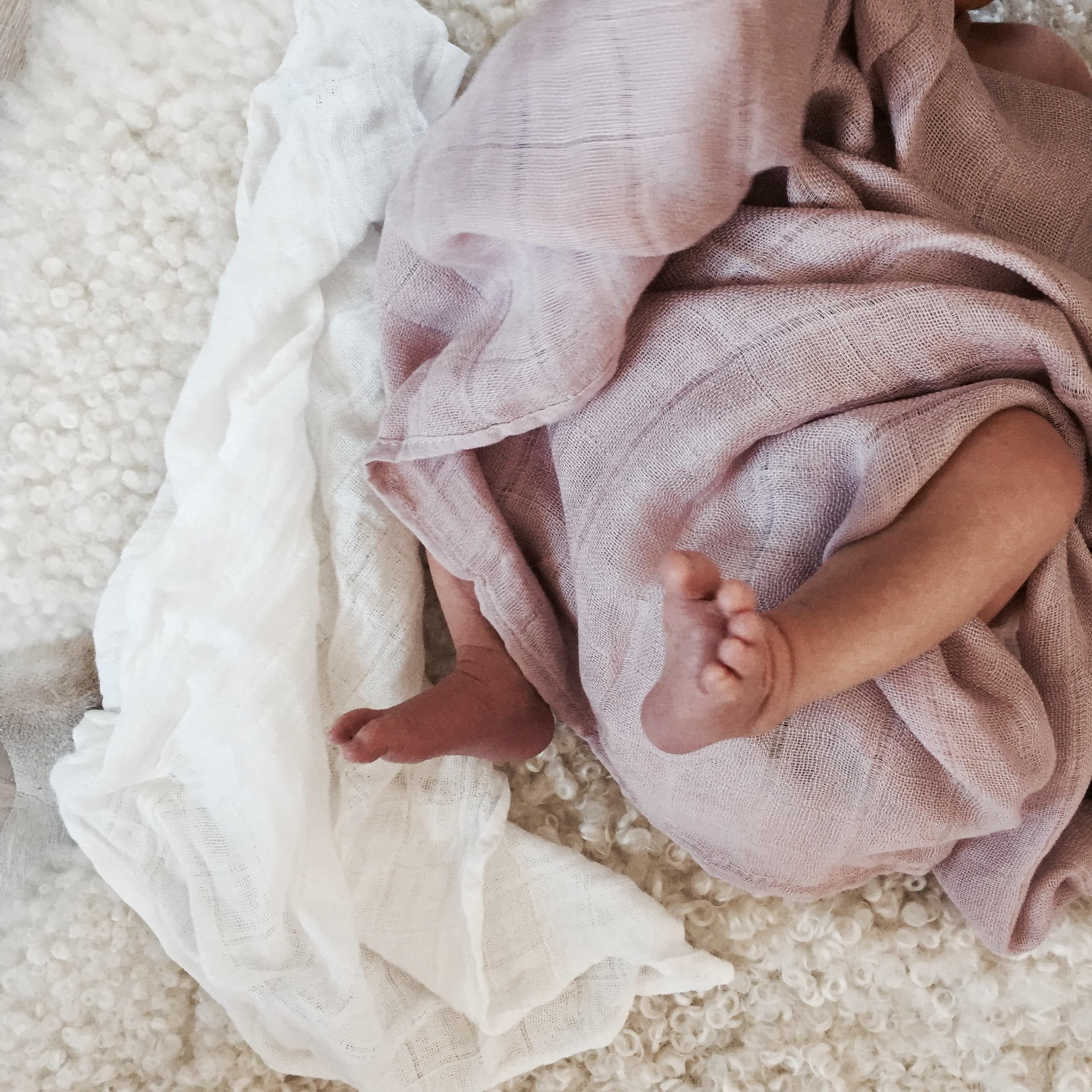 les enfants muslin blanket 100% bamboo pink user generated photo newborn baby feet in blanket
