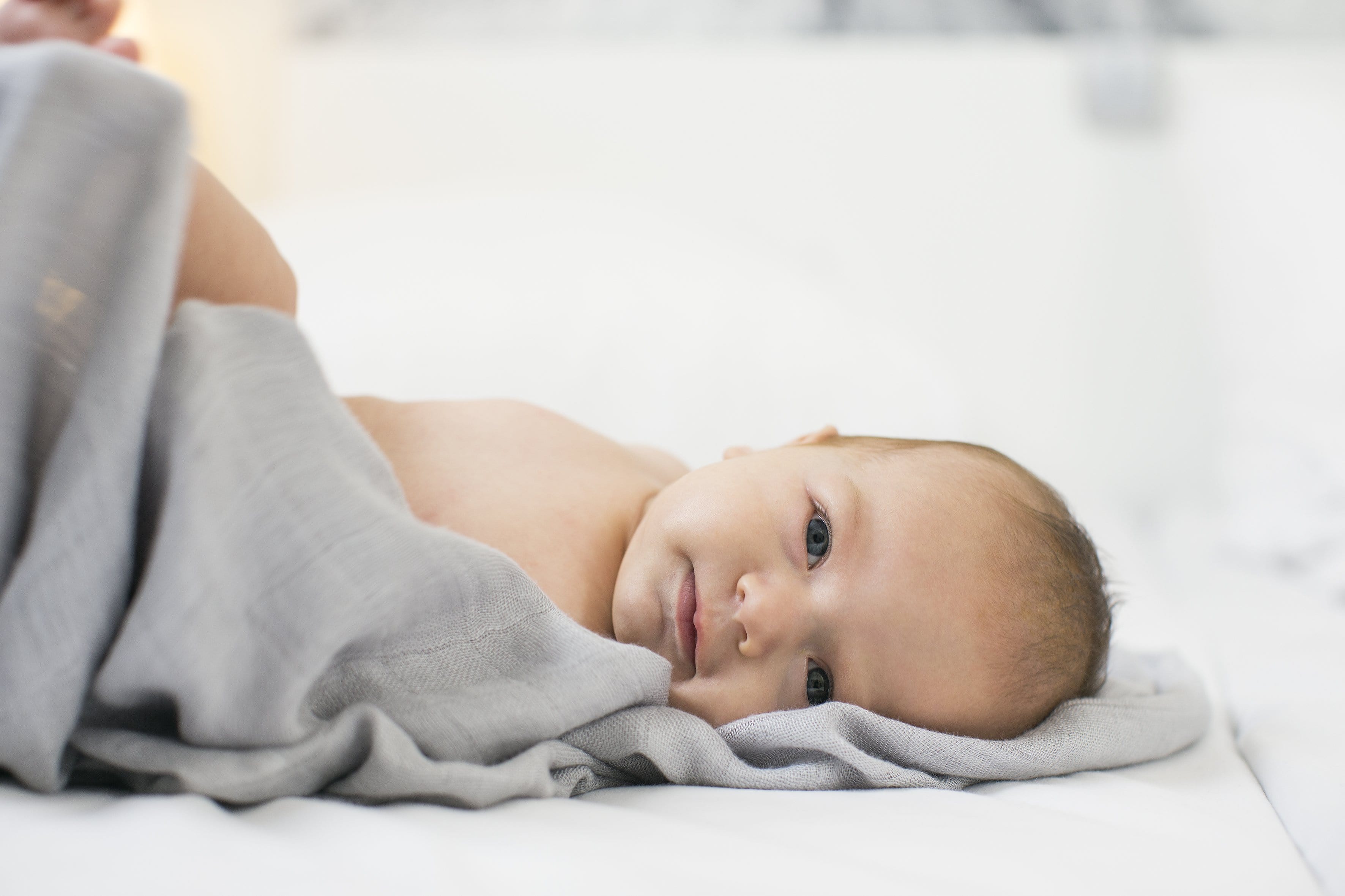 Muslin Blanket Grey / White